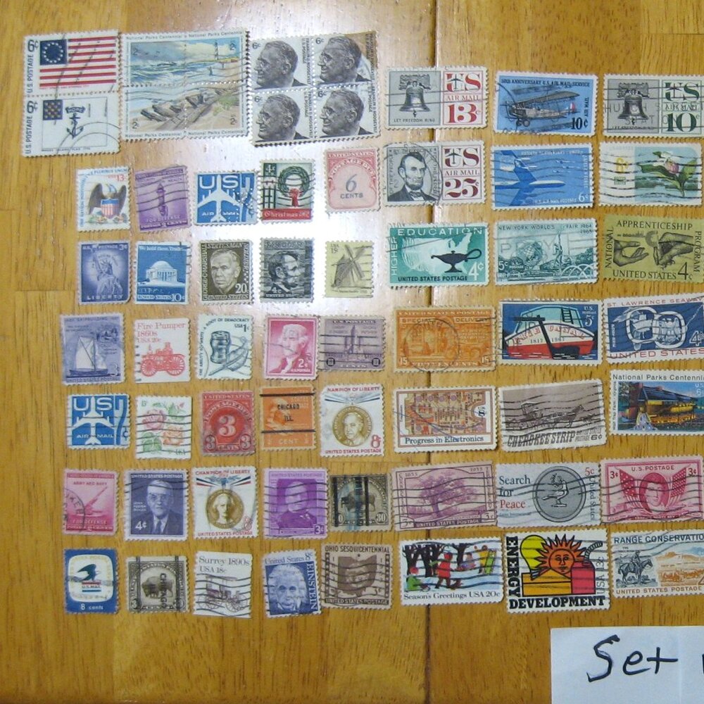Lot Of 100 Assorted U.S. Stamps mostly from 1950 through 1981.
